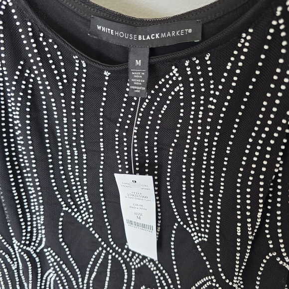 NWT White House Black Market Black Pearl Beaded Camisole Size M - Picture 6 of 7